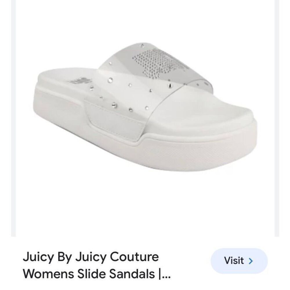 Juicy by Juicy Couture Clear slides with rhinestones size 9 1/2